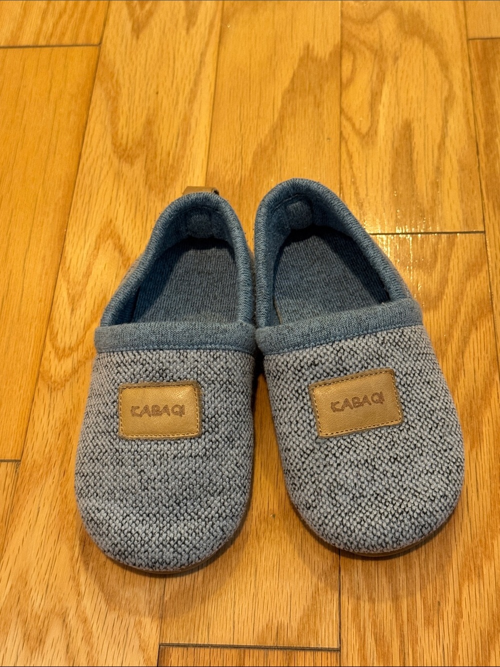 Comfy soft knit stretchy thick fabric top kids unisex slippers with rubber soles
